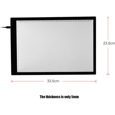 Table lumineuse LED A4 avec échelle, ultra-mince, alimentée par USB, pour artistes, enfants, dessin, croquis, animation et visualisation de radiographies. (1/3)