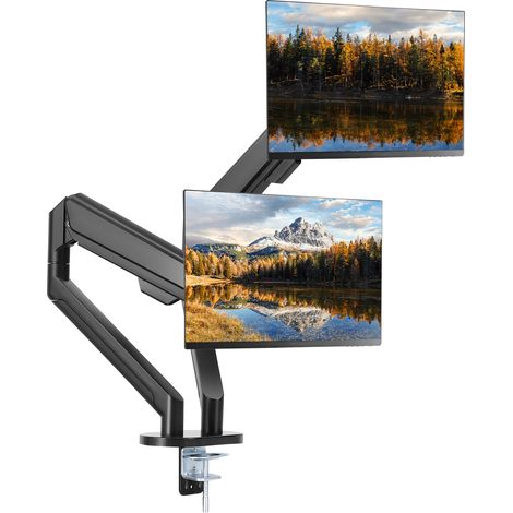 VEVOR Supporto per Monitor PC Schermo da 13-35 pollici Braccio Doppio per Monitor Inclinazione Regolabile Girevole Carico Totale Massimo 12kg 2 Modi di Montaggio VESA 75x75mm 100x100mm da Scrivania (1/5)