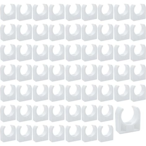 Clips de Tuyau en Plastique-60 pièces Support en U pour tuyau en PPR,Pour la plomberie et la tuyauterie,Vis non incluses(Diamètre intérieur 20mm) (1/5)
