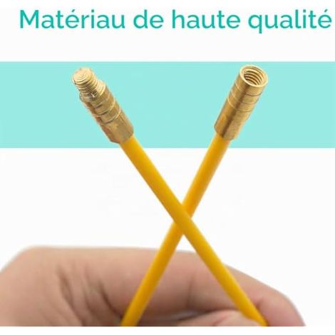 Kit de 10 tire-fils électriques Akuoly, 33 cm, en fibre de verre, avec baguettes et système rétractable, livré dans un étui en plastique. (1/3)