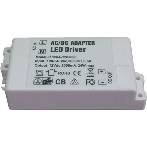 Alimentation Led 12v, Transformateur Led 24w Ac 220v À 12v Dc 2.0a Transfo Led, Tension Constante Adaptateur Convertisseur Led Driver, Pour Bandes Led Et Ampoule Led Mr16 G4 Mr11 (Pack De 1) (1/3)