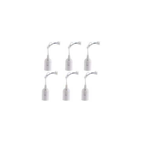 Sei portalampade a vite E27 per soffitto, adatti per cantieri edili portalampada a soffitto con attacco E27 portalampada a incasso per soffitto, adatto per lampadine E27 - Crezuo