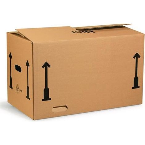 Caja de cartón corrugado doble L650xB350xH370mm marrón TRANSPAK (1/2)