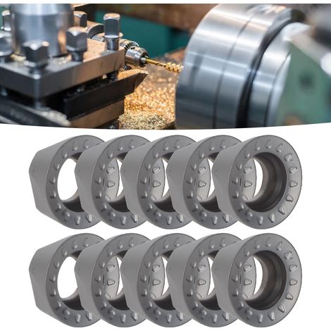 10 plaquettes de tournage à revêtement noir, plaquettes rondes en carbure, plaquettes pour outils CNC RPMT10T3MOE-JS (1/5)