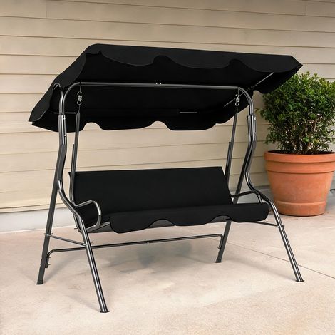 Hamac nero en acciaio poliestere 170 x 110 x 153 cm (1/5)