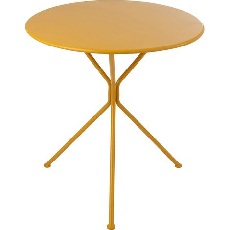 Table de Jardin en Métal "Tripod" 72cm Ocre