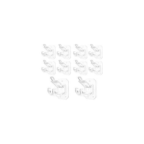 Set di 10 supporti per bastoni per tende senza foratura. Ganci autoadesivi per bastoni per tende. - Crezuo