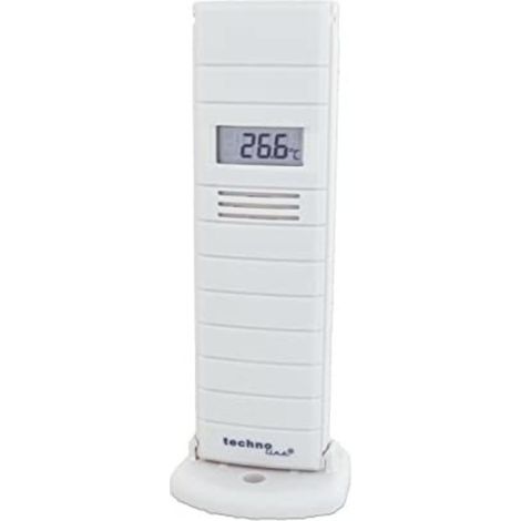 Technoline, con transmisor externo, TX29 DTH-IT, transmisor de temperatura y humedad con pantalla, 868 MHz, blanco, 38 x 21 x 129 mm