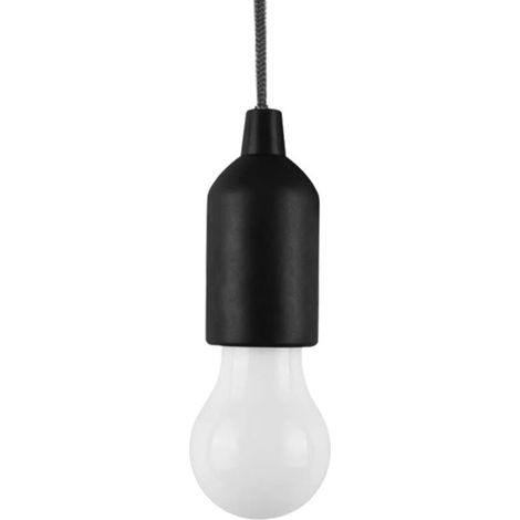 Ampoule LED avec cordon de tirage, fonctionne avec piles, lanterne portable à suspendre pour intérieur ou extérieur, maison, mariage, urgence, camping, décoration, fête dans le jardin (noir) (1/5)