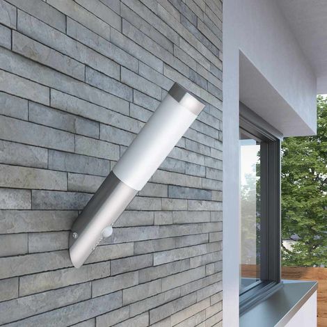 vidaXL Aplique de exterior con sensor, resistente al agua, RVS (1/5)