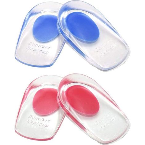 Dos pares de plantillas para aliviar el dolor de talón, fabricadas en silicona cómoda, especialmente diseñadas para la fascitis plantar, con almohadillas ergonómicas para el talón en tallas 35-40. (1/5)