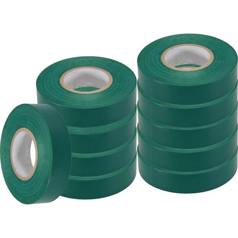 Dapetz ® 10x Green PVC Electrical Insulation Tape - 22m x 19mm (1/5)