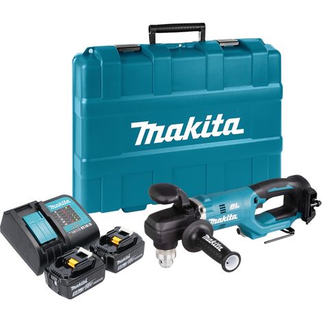 Makita DDA 450 STK trapano angolare a batteria 18 V 70 Nm brushless + 2x batteria 5,0 Ah + caricabatterie + valigetta