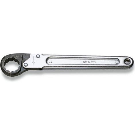 BETA 120 CHIAVE APERTA A CRICCHETTO 19mm poligonale con testa brunita