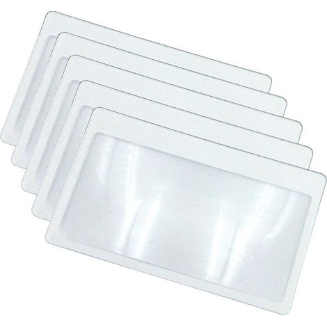 Lente d'ingrandimento tascabile Ahlsen formato carta di credito - Piccola lente d'ingrandimento con ingrandimento 3X, ultra sottile, flessibile e infrangibile, trasparente, 5 (1/5)