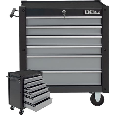 Werkzeugwagen Trutzi mit Kantenleiste 78 x 64 cm Dunkelgrau/Hellgrau Rollcontainer Werkstattwagen (1/5)