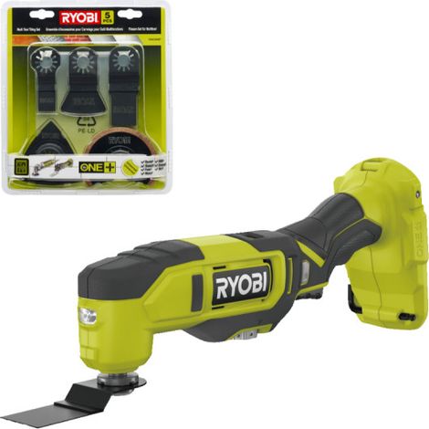 Pack RYOBI - Multitool RMT18-0 - 18V One+ - 11 accessoires - Sans batterie ni chargeur - Kit spécial carrelage 5 pièces RAK05MT (1/5)