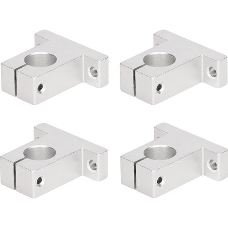 Linearführungshalterung aus Aluminium, 4 Stück, Halterung für 16 mm Stange, Wellenhalterung für elektronische Geräte. (1/5)