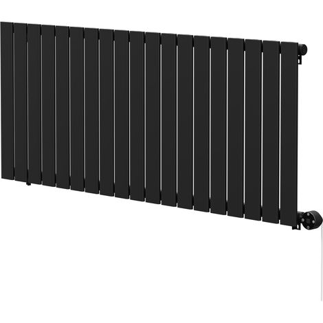 Hudson Colore Matt Black 600mm x 1440mm Horizontal Digital Thermostatic Electric Single Panel Radiator (1/5)