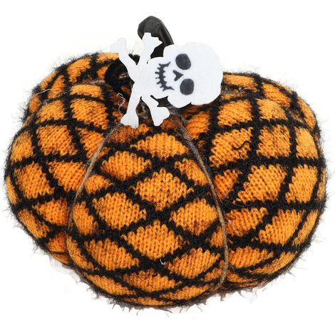Fabric Decorative Pumpkin Exquisite Soft Polyester Wool Pumpkin for Thanksgiving Halloween Party Yellow (1/5)
