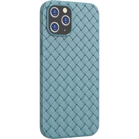 Une coque de protection pour iPhone 14 Pro Max, dotée d'un design ultra-fin, d'une protection intégrale grâce à sa coque en TPU, d'une compatibilité avec la recharge sans fil et d'une texture tissée. (1/2)