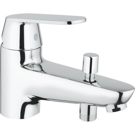 Mitigeur de baignoire chrome – Montage monotrou – Levier métallique – Cartouche céramique GROHE SilkMove 46 mm – Limiteur de débit ajustable (1/6)