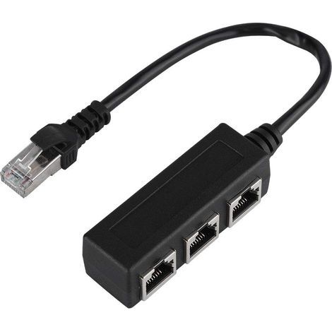 Cable de extensión Ethernet de 8 pulgadas, incluye acoplador Ethernet, cable LAN RJ45 de 1 macho a 3 hembras, adaptador de red Ethernet, cable de extensión Ethernet (1/5)