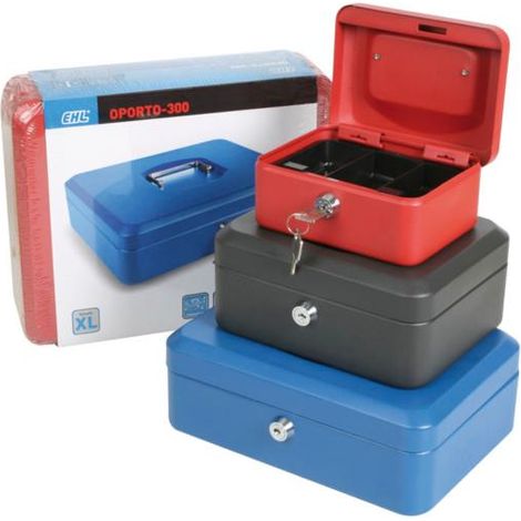 Cajas de caudales metálicas EHL serie Oporto - talla 15,2x11,5x8 cm Negro