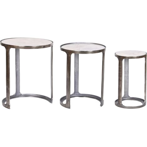 Mesita Auxiliar Set 3 Marmol 45,5X45,5X56 Patinado (1/5)