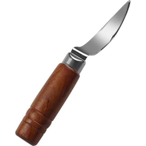Ulisemoutil para coco, removedor de coco, duradero, de acero inoxidable, con mango de madera (1/4)