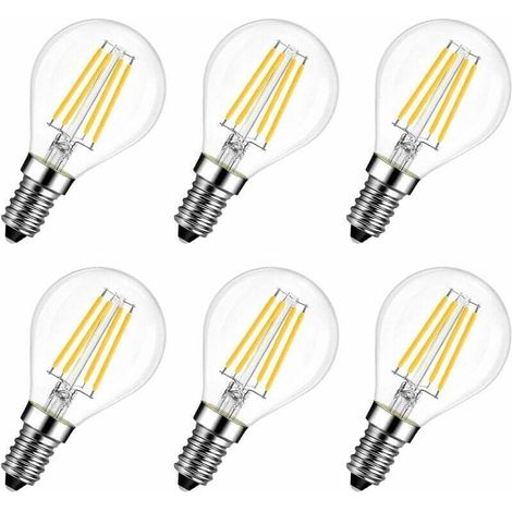 6er-Pack E14 6W 2700K LED-Lampen - Ersetzt 60W, rustikaler Lampenfaden-Stil (Warmweiß)
