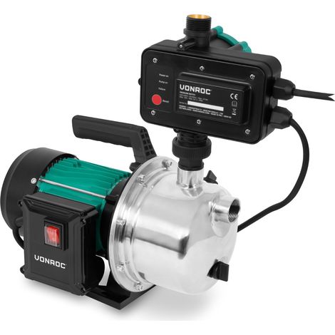 VONROC - Hauswasserwerk 1300W – 5000 l/h – 4,8 bar – Druckschalter einstellbar – Trockenlaufschutz (1/5)