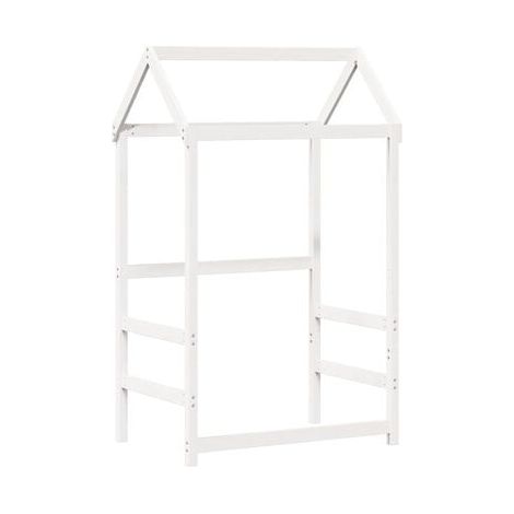 Lit de jour à baldaquin (matelas vendu séparément), blanc, 80 × 200 cm, bois massif, structure en bois massif, pour chambre, décor moderne, facile à assembler (1/5)