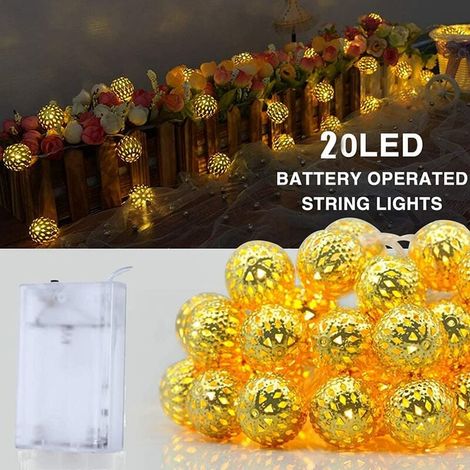 Lampada marocchina, luci a stringa a LED, decorazione natalizia, luci a stringa per interni, 3 metri, 20 LED bianco caldo, decorazione orientale (1/5)