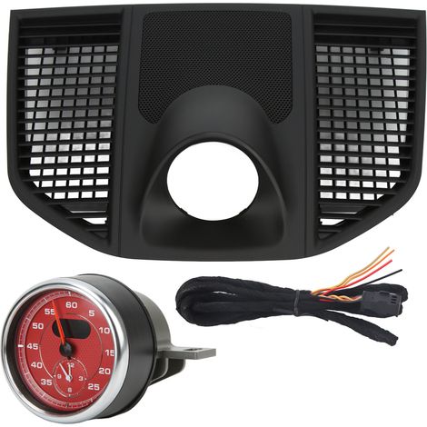 GARRYFIZH Tableau central avec horloge rouge vif, ABS, compatible Porsche Macan 2014-2020 (1/5)