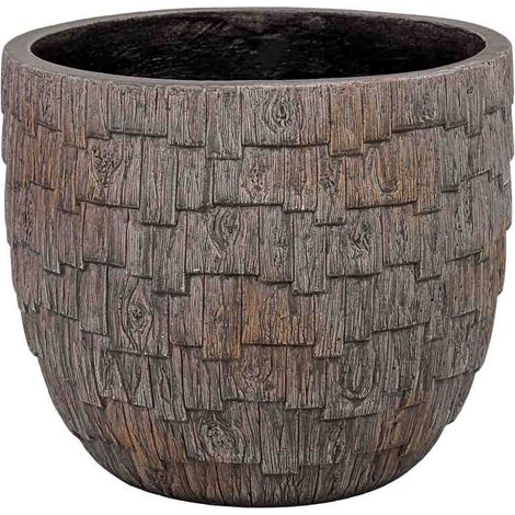 Macetero de fibra de vidrio marrón rojizo 35x35x30cm