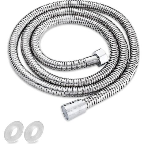 Duschschlauch 150 cm, Flexibler Edelstahl Brauseschlauch Verdrehschutz Universal Brauseschlauch, Shower Hose , Chrom Universal G1/2 Zoll Schnittstelle, Duschschläuche für Handbrause
