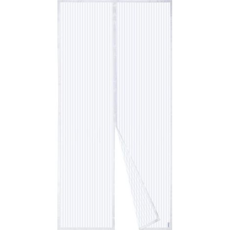 Moustiquaire Magnétique Pour Porte, Rideau en Maille, Maintient l'air frais à l'intérieur (120x220cm, Blanc) (1/5)