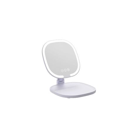 Miroir de maquillage pliable et lumineux très populaire, idéal pour les étudiantes, les bureaux de dortoir et comme miroir de coiffeuse portable. (1/2)