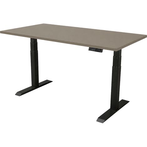 Elektrisch verstelbaar bureau - 180x80 cm - Dual motor - Zwart / Taupe (1/5)