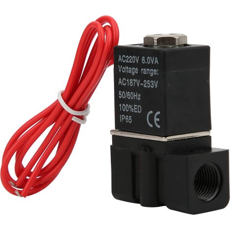 Électrovanne à réponse rapide en plastique 220 V, 2 positions, 2 voies, air, eau, huile, G1/4
