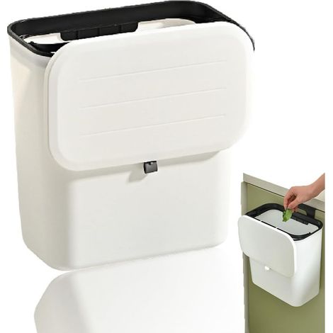 Poubelle de 9L avec Couvercle Poubelle Camping Car Suspendu Poubelle à Compost pour Cuisine pour Cuisine, Porte, Salle de Bain, Chambre, Salon (1/5)