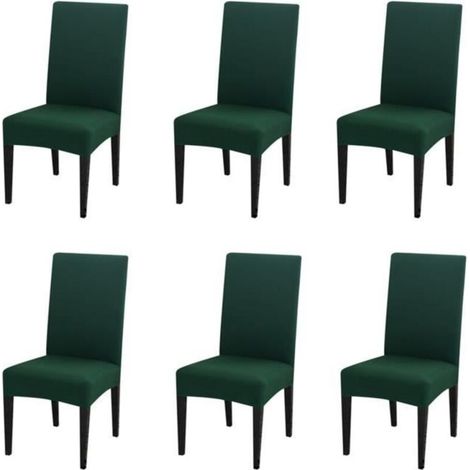 Housses de chaise - Vert - 6 pièces - Déhoussable - Synthétique - Chambre - Rectangulaire - Intérieur - Lavable (1/4)