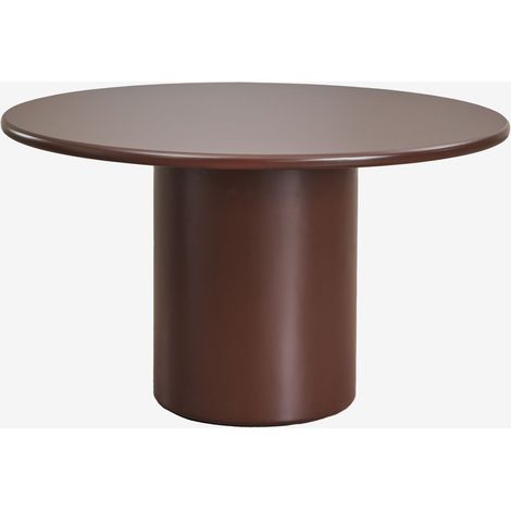 SKLUM Runder Esstisch Rodeo aus MDF Braun Kaffee Ø130 cm