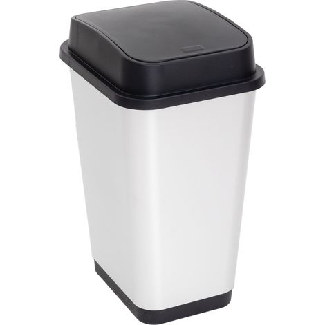 Dea Home Pattumiera Oslo 50L con Coperchio a Doppia Apertura 33 x 44 Cm H 56 Cm - Bidone Rifiuti Design Funzionale
