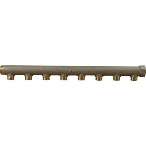 Collecteur mâle femelle 3/4" - 8 départs 1/2" (15/21) - Entraxe 50mm (1/3)