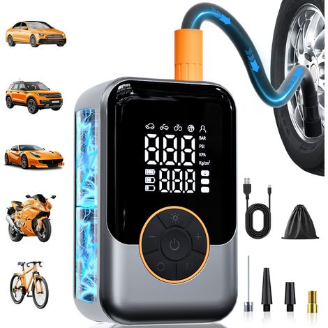 Pompe à air électrique portable avec télécommande et manomètre, pour un gonflage portable et une utilisation à domicile ou en extérieur.-AquaForge (1/5)