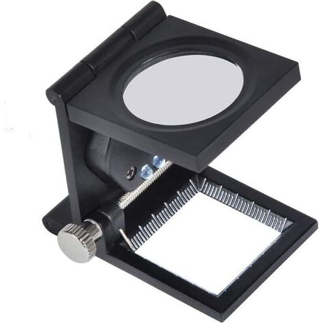 Loupe en Tissu - 1 pc LED Pliable Support Tissu Tissu loupe carrée loupe Pliable 10X lentille Montre bijoutier Outil Haute définition (1/4)