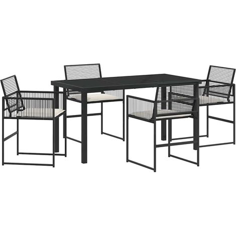 Maison Exclusive - Set da Pranzo per Giardino 5 pcs Nero polyrattan (1/5)