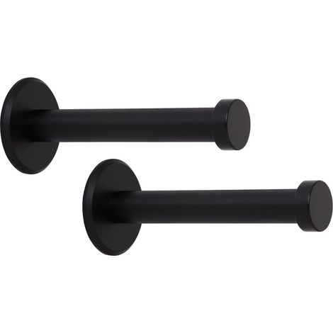 SOTECH Garderobenhaken TALEA (Ø 10 / 15 mm) Edelstahl massiv inkl. Befestigungsmaterial, schwarz eloxiert (Länge 70 mm, Gesamtlänge 73 mm), 2 x Wandhaken